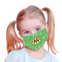 Máscara Higiénica Monstros reutilizável com 2 filtros de 7 a 12 anos