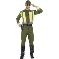 Fato de polícia de trânsito verde para homem