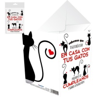 Cartão de aniversário gatos