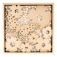 Imagem de borboleta de madeira com 5 níveis 25 x 25 cm