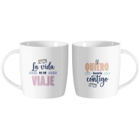 Caneca de 350 ml A vida é uma viagem e eu quero levá-la consigo - 2 unidades