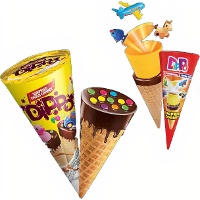 Cone de bolacha e chocolate com brinquedo de 25 gr - 1 unidade