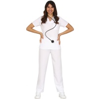 Fato de Enfermeira Branco Clássico para Mulher