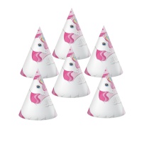 Chapéus de Unicórnio Rosa - 6 pcs.