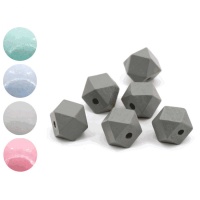 Contas hexagonais de madeira 1,6 cm - 6 unidades