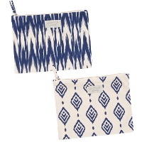 Saco de toilette Ikat azul liso 20 x 12 cm - 1 unid.