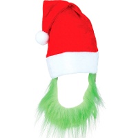Gorro com barba de monstro verde de Natal