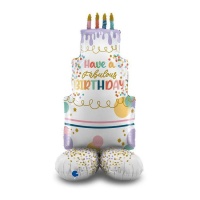 Ter um fabuloso globo de bolo de aniversário com base 56 x 123 cm - Grabo