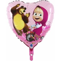 Masha e o urso numa bicicleta Balão de 36 x 36 cm