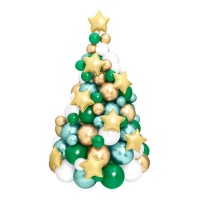 Guirlanda de balões para árvore de Natal com estrelas - 121 unid.