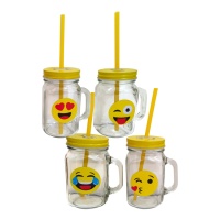 Canecas de vidro de Emojis - 1 unidade