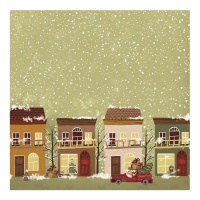 Casas de Natal em papel velino 30,5 x 30,5 cm - Artis decor - 3 unidades