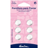 Forro de botão de 15 mm - Hemline - 6 pcs.