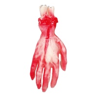 Mão amputada de 25 cm com osso visível