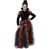 Fato de vampira com tule e folhos para rapariga
