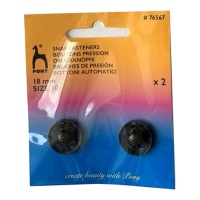 Botões de pressão 1,8 cm preto - Pónei - 2 pares