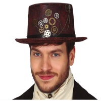 Chapéu Steampunk feito de imitação de couro