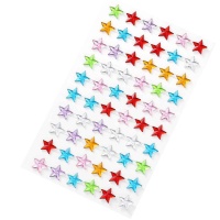 Autocolantes 3D com estrelas multicoloridas de 1,2 cm - 60 peças