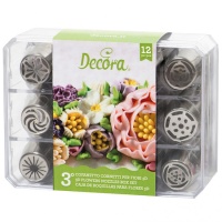 Kit de bicos russos em aço inoxidável nº 3 - Decora - 12 unidades