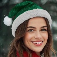 Gorro de Papai Noel deluxe verde