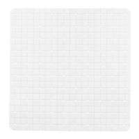 Tapete de duche antiderrapante axadrezado branco de 50,3 x 50,3 cm