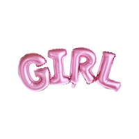 Balão de l Girl cor-de-rosa de 74 x 33 cm - PartyDeco