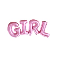 Balão menina letras cor-de-rosa 74 x 33 cm - PartyDeco
