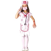 Disfarce de Enfermeira zombie com máscara para menina