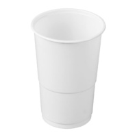 Copos de plástico brancos de 350 ml - 15 unid.