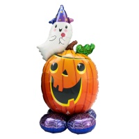 Balão gigante com base de abóbora e fantasma alegre 71 x 142cm - Anagrama
