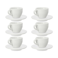 Chávena de café de 180 ml com pires de porcelana - 6 serviços
