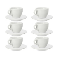 Caneca de café 180 ml com pires de porcelana - 6 serviços