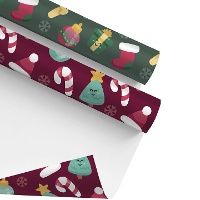 Papel de embrulho natalino divertido de 2 x 0,70 m - 1 unidade