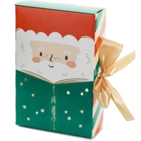 Caixa Pai Natal com fita dourada - 1 peça