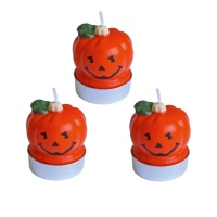 Pack de velas de abóbora de Halloween de 5cm - 3 unidades
