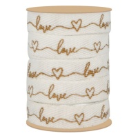 Fita impressa Love 1 cm com 5 m de comprimento