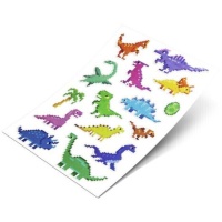 Autocolantes dinossauro pixel - 1 folha