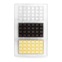 Molde para barras de chocolate de 27,5 x 17,5 cm - Decora - 3 cavidades