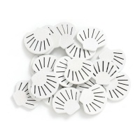 Figuras de conchas em madeira 3 cm - 20 unid.