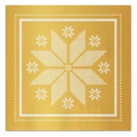 Guardanapos de Natal de bordado dourados de 12,5 x 12,5 cm - 30 unidades