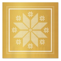 Guardanapos de Natal bordados a ouro 12,5 x 12,5 cm - 30 peças