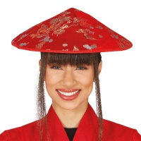 Chapéu japonês vermelho