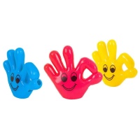 Apitos de mão com carinha sorridente - 3 pcs.