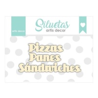 Sanduíche, Pizza e Pão Chipboard - Artis decor - 3 pcs.