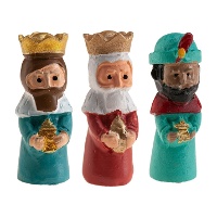 Figuras dos Reis Magos para Bolo-Rei de 3 a 3,25 cm em resina - Dekora - 100 unidades