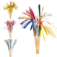 Picks de cores metalizadas em forma de fogo de artifício de 14 cm - 10 unidades