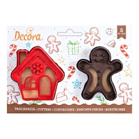 Casa de pão de gengibre e cortadores de pão de gengibre - Decorar - 2 unidades