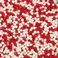 Pérolas Sprinkles de 1,5 mm mini em cor rosa e branco - Decora - 100 gr