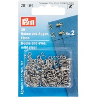 Suportes de aço inoxidável prateado nº 2 - Prym - 35 pcs.