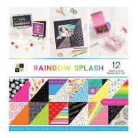 Kit de papéis para scrapbooking dupla face Stack Rainbow Splash - 36 folhas